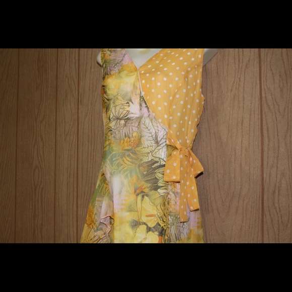 Kate & Mallory Yellow and Green Floral Print Dress - Picture 3 of 4